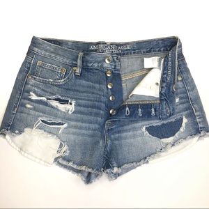 American Eagle No Zipper Blue Jean Shorts Size 8